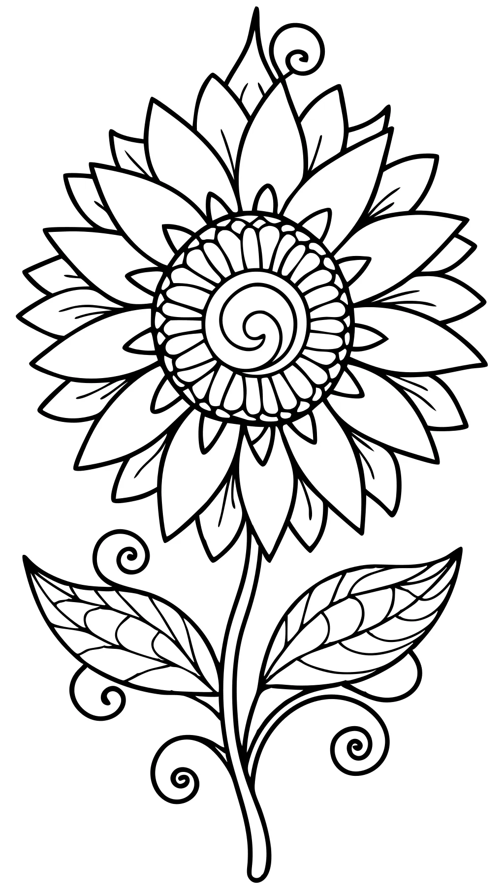 sunflower coloring pages for adults